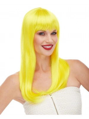 Sarı Renk Uzun Düz Parti Peruğu