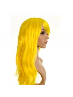 Sarı Renk Uzun Parti Peruğu