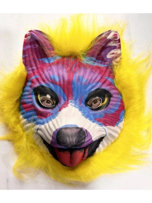 Sarı Saçlı Sevimli Köpek Maskesi Mega Peluş 35 No