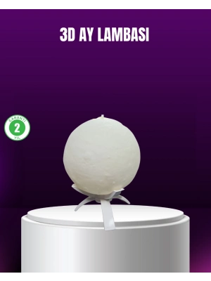 ® Şarjlı 3D Baskılı 16 Renk Ay Lambası  Stand