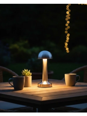 ® Şarjlı Kablosuz Mantar Masa Lambası Dokunmatik 3 Renk LED Modern Tasarım