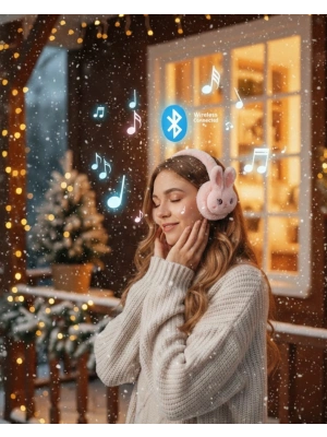 ® Şarjlı Kablosuz Tavşan Tasarımlı Bluetooth Kulaklık TF Kart Girişli