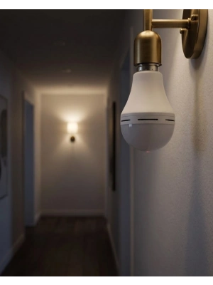 Şarjlı LED Ampul E27 Duy 6500K Beyaz Işık Kesintisiz Aydınlatma
