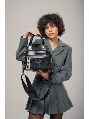 Şaty Siyah Cilt Ve Omuz Çantası