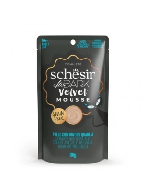 Schesir After Dark Velvet Mousse Tavuklu ve Bıldırcın Yumurtalı Yetişkin Kedi Yaş Maması 1 Adet 80 Gr