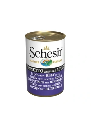 Schesir Jöle İçinde Ton Balık ve Dana Etli Yetişkin Konserve Kedi Maması 1 Adet 140 Gr