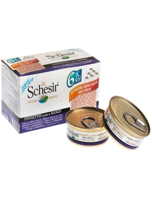 Schesir Multipack Biftekli Konserve Kedi Maması 1 Adet 6x50 Gr