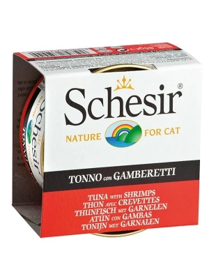 Schesir Ton Balıklı ve Karidesli Jöleli Konserve Kedi Maması 1 Adet 85 Gr