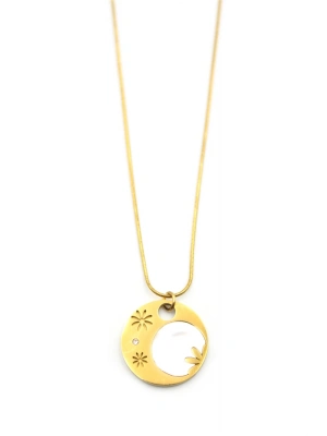 Sedef Çiçek Kolye - Altın