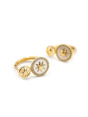 Sedef Kutup Yıldızı Küpe - Altın