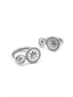 Sedef Kutup Yıldızı Küpe - Gümüş