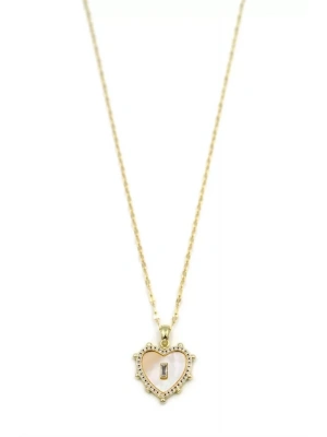 Sedefli Kalp Kolye - Altın