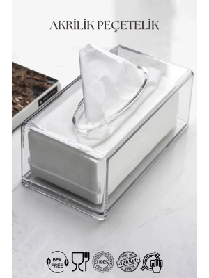 Şeffaf Akrilik Peçetelik 12,5x22 cm
