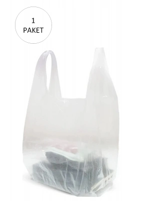 Şeffaf Atlet Poşet Küçük Boy 24x43 cm 1 Paket Takriben 300 Adet