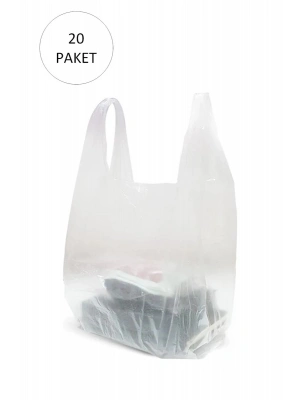 Şeffaf Atlet Poşet Orta Boy 28x50 cm 20 Paket Takriben 4.000 Adet