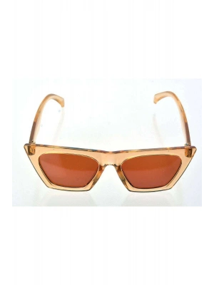 Şeffaf Sarı Çerçeve Cat Eye Kadın Güneş Gözlüğü - Moda Gözlük