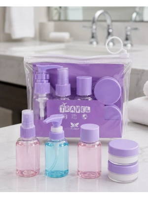 Şeffaf Seyahat Dolum Şişesi Seti 5 Parça Kozmetik Organizer