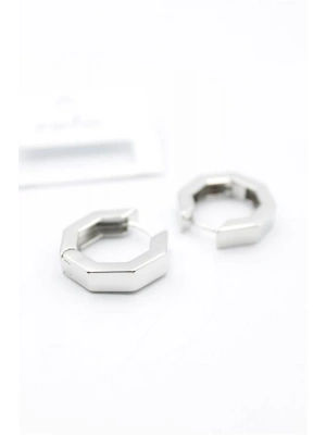 Sekizgen  Küpe - Gümüş