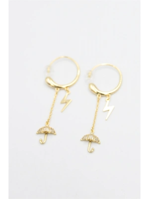 Şemsiye Küpe - Altın