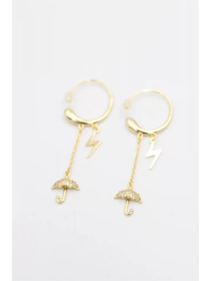 Şemsiye Küpe - Altın