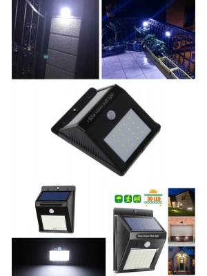 Sensörlü Solar Duvar Lambası 20 Ledli