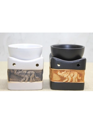 Seramik Fil Kabartmalı Buhurdanlık