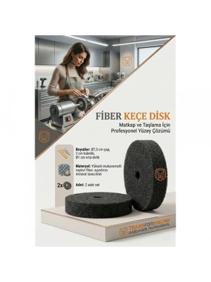 Sert Fiber Keçe Disk 75mm (2 Adet) Matkap Ucu Pas Sökücü Parlatma Taşı 723237