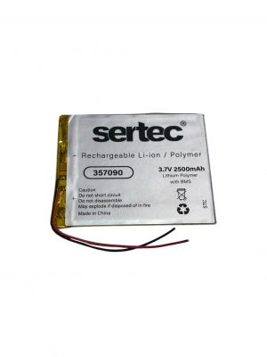 Sertec 357090 3.7v 2500 Mah Li-polymer Pil (devreli/1.5a)