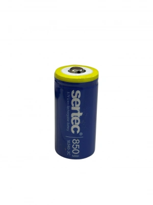 Sertec 3.7v Li-ion 16340 - 850 Mah 3c Başlı Şarjlı Pil