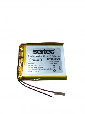 Sertec 785060 3.7v 3000mah Li-polymer Pil (devreli/1.5a)
