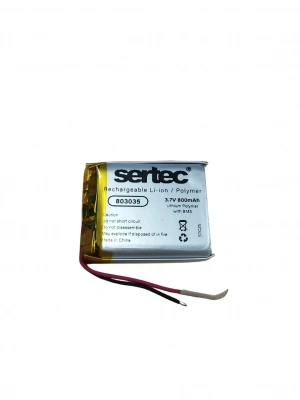 Sertec 803035 3.7v 800 Mah Li-polymer Pil (devreli/1.5a)