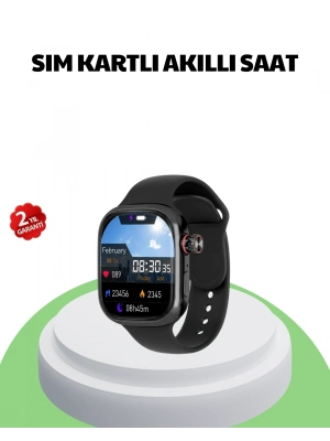 ® Sesli Arama Özellikli SIM Kartlı Siyah Akıllı Saat