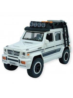 Sesli Işıklı Metal Off- Road Araba 16 cm - D700-04 - Beyaz