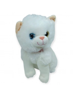 Sesli Peluş Kedi Van Kedisi 25 cm - Beyaz