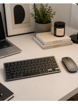 Sessiz Kullanım Sunan Bluetooth Klavye Mouse Seti Çoklu Cihaz Uyumlu
