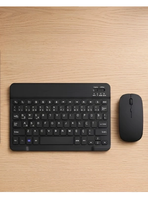 Sessiz Tuşlu Kablosuz Klavye Mouse Seti Çoklu Cihaz Uyumlu