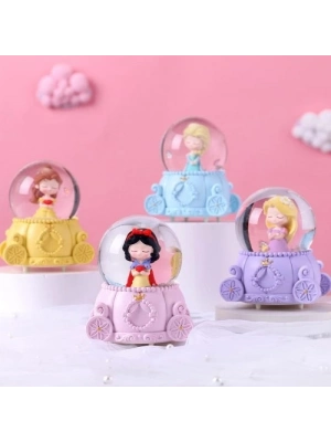 Sevimli Prenses Tasarımlı Işıklı Mini Kar Küresi