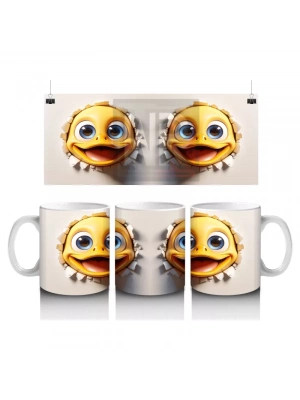 Sevimli Sarı Yüzler ve Komik İfadeler – Baskılı Kahve Kupası