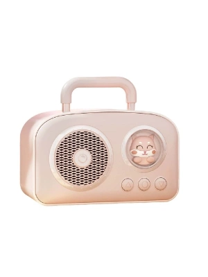 Sevimli Tasarımlı Taşınabilir Radyolu Bluetooth Hoparlör Pembe