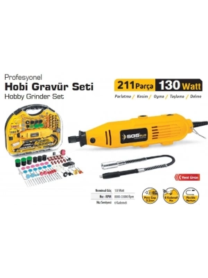 ® SGS 5260 Hobi Gravür Seti 130 Watt 211 Parça