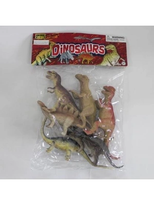 SH-9001-Vardem Poşetli 6Pcs 8 İnch  Çiftlik Hayvan ve Dinozor Set