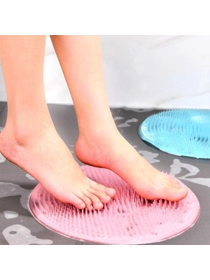 ®  Silikon Fırçalı Banyo Masaj Matı ve  Ayaklar için Topuk Masaj Paspası