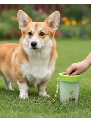 ® Silikon Kıllı Köpek Pati Temizleme Kabı Orta Büyük Irklar İçin Taşınabilir