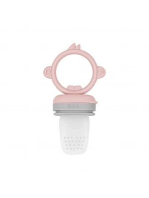 Silikon Püre Meyve Sebze Emziği Pinky Pink / Powder Grey