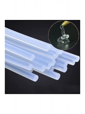 ® Silikon Tabancası İçin İNCE Silikon Çubuk 10’lu Paket – Şeffaf