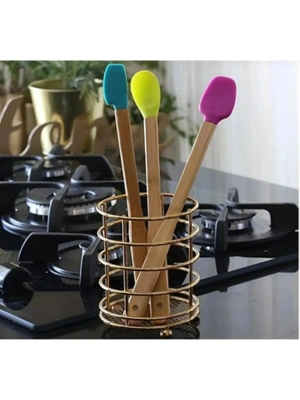 Silikon Uçlu Isıya Dayanıklı Bambu Spatula 3lü Set