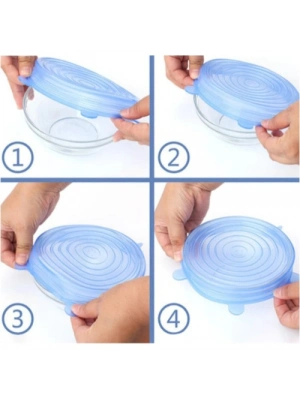 Silikon Yemek Saklama Kapak Seti 6 Adet