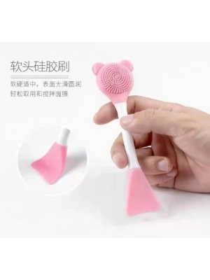 Silikon Yüz Temizleme Fırçası ve Maske Uygulama Spatulası