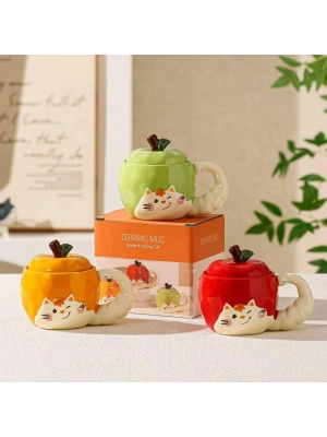 Şımarık Kedi Tasarımlı Seramik Kupa