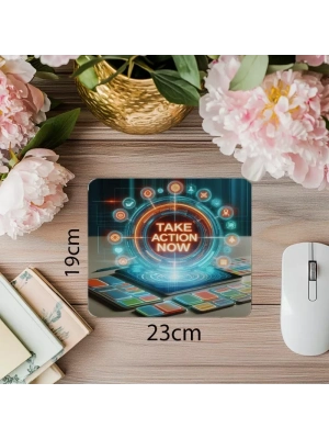 Şimdi Harekete Geç Yazılı Parlak Mousepad - 19x23 cm 2 mm Dikdörtgen İthal Baskılı Mouse Pad